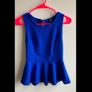 Forever 21 Peplum Cobalt Blue Top
